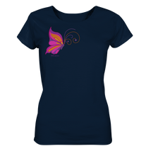 Lade das Bild in den Galerie-Viewer, Das Glück ist ein Schmetterling - Ladies Organic Shirt