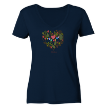 Lade das Bild in den Galerie-Viewer, Dein Herz findet Ruhe - Ladies Organic V-Neck Shirt