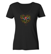 Lade das Bild in den Galerie-Viewer, Dein Herz findet Ruhe - Ladies Organic V-Neck Shirt