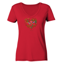 Lade das Bild in den Galerie-Viewer, Dein Herz findet Ruhe - Ladies Organic V-Neck Shirt