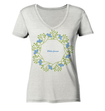 Lade das Bild in den Galerie-Viewer, Das Glück ist ein Schmetterling - Ladies Organic V-Neck Shirt