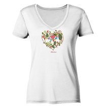 Lade das Bild in den Galerie-Viewer, Dein Herz findet Ruhe - Ladies Organic V-Neck Shirt