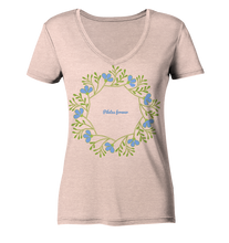 Lade das Bild in den Galerie-Viewer, Das Glück ist ein Schmetterling - Ladies Organic V-Neck Shirt