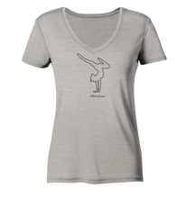 Lade das Bild in den Galerie-Viewer, Fließend in Bewegung - Ladies Organic V-Neck Shirt
