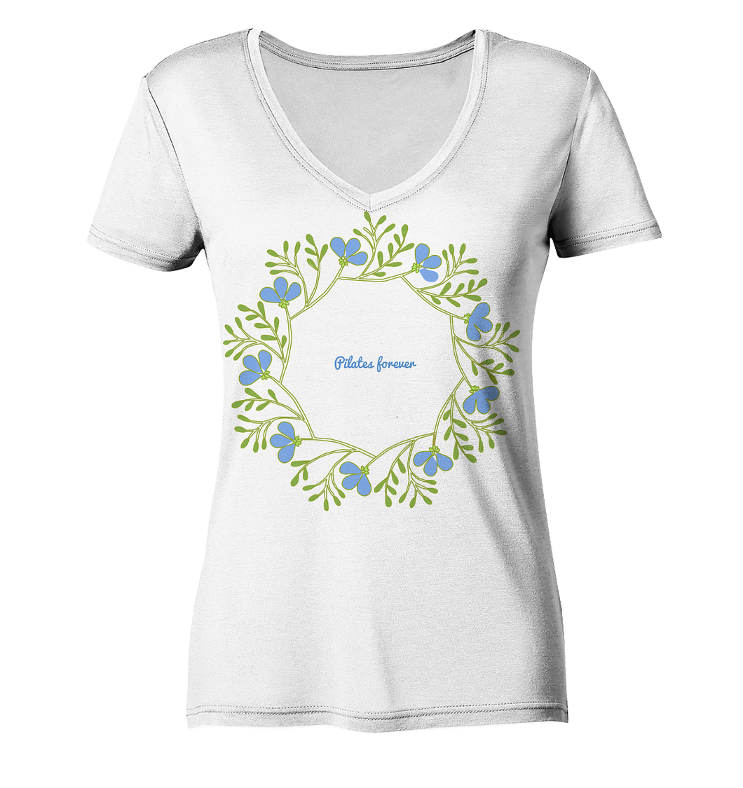 Das Glück ist ein Schmetterling  - Ladies Organic V-Neck Shirt